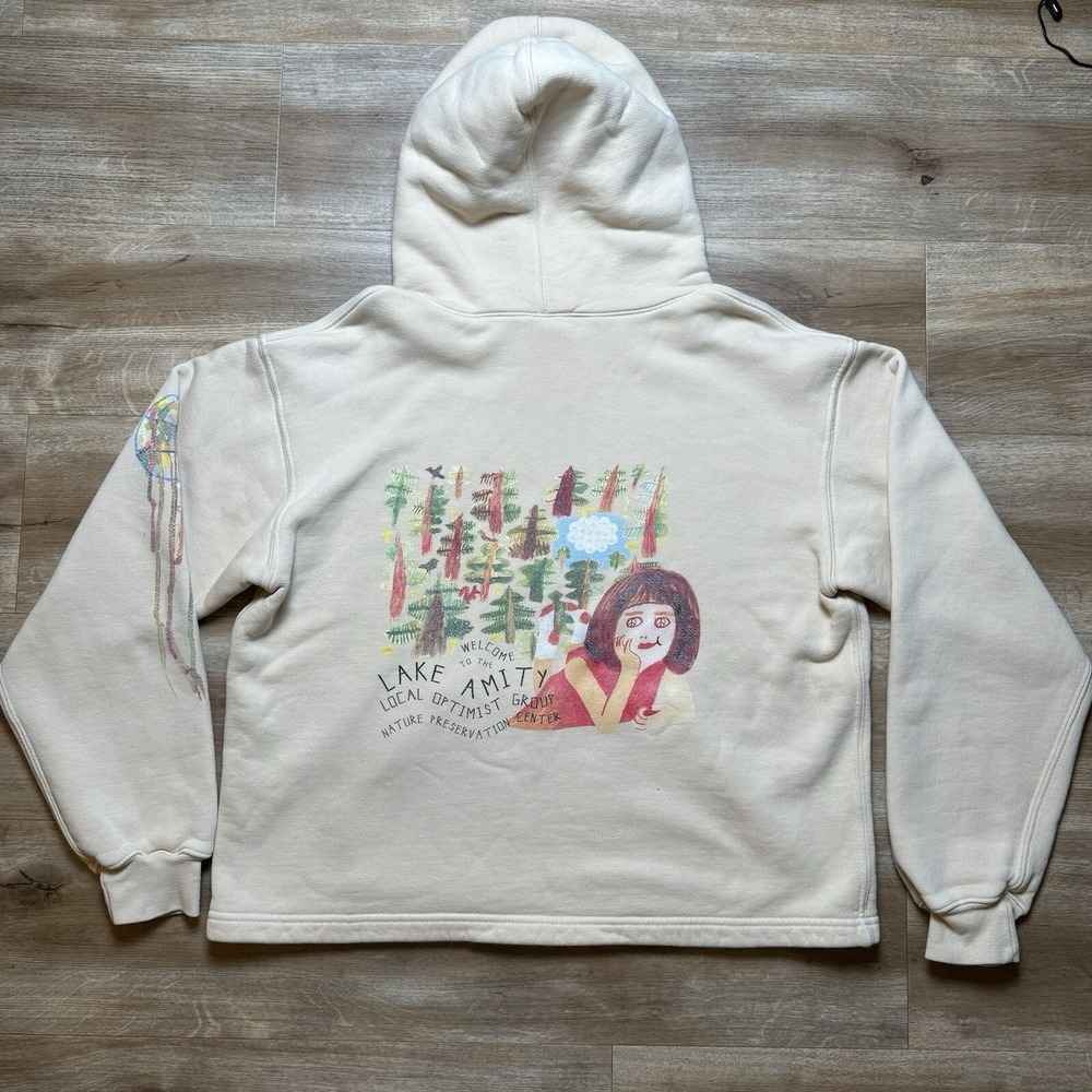 Madhappy LA Lake Amity Hoodie Womens S Beige Local Optimist Group Graphic‎ Boxy - Picture 4 of 10